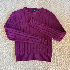 Ralph Lauren Women's Purple Cable Knit Sweater Size Small